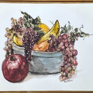 PRINT OF AN ORIGINAL WATERCOLOR FLORAL ON MEDIUM STOCK PAPER LIMITED AIGNED